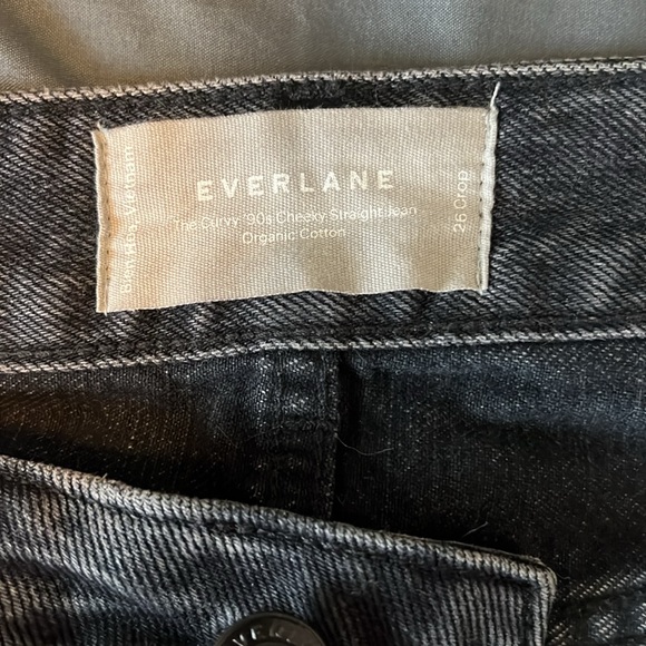 Everlane Curvy 90s Cheeky Straight Jean Black Wash Size 26 Crop - Picture 3 of 8